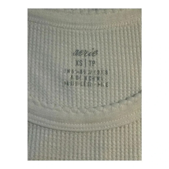 NEW Aerie Women’s‎ XS White Waffle Cropped Tee Top NWT - Picture 6 of 8